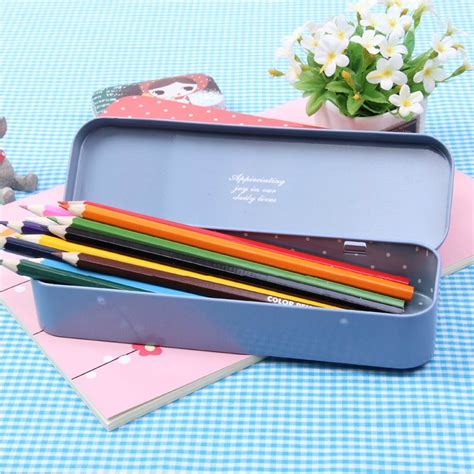 color pencil metal box|metal tin pencil case.